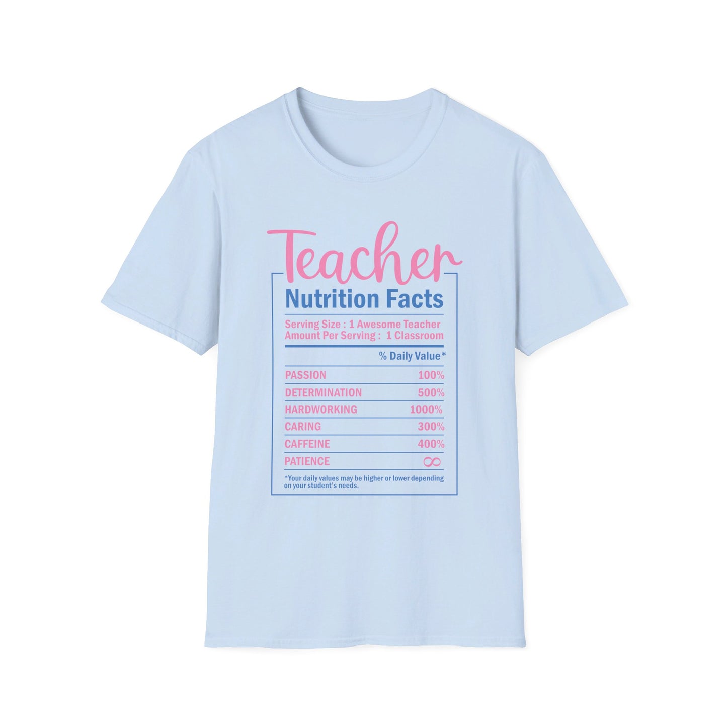 Teacher Nutrition Facts T-Shirt